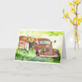 cs.5 oude vrachtwagen vol bloemen kaart (Gele Bloem)