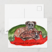 Cs. 80 waterverf schilderen Xmas pups Briefkaart (Voorkant / Achterkant)