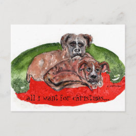 Cs. 80 waterverf schilderen Xmas pups Briefkaart
