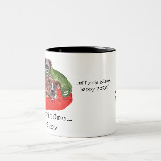 cs 80 Xmas 2019 Butch & Izzy001 (2) Tweekleurige Koffiemok (Center)