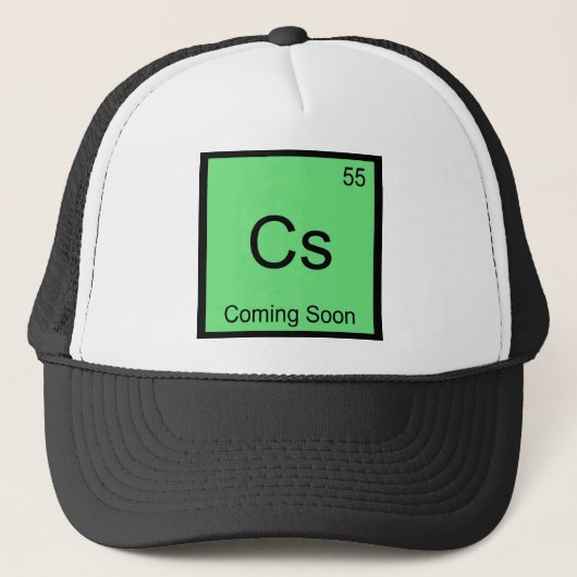 Cs - Binnenkort Chemisch Elementsymbool T-shirt Trucker Pet (Voorkant)