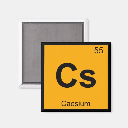 Cs - Caesium Chemistry Periodic Table Symbol Magneet (Voorkant / Achterkant)