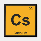 Cs - Caesium Chemistry Periodic Table Symbol Magneet (Voorkant)