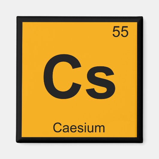 Cs - Caesium Chemistry Periodic Table Symbol Magneet (Voorkant)