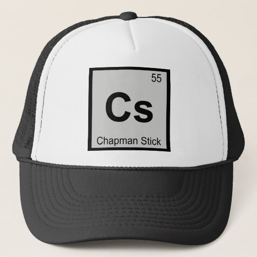Cs - Chapman Stick Music Chemistry Periodic Table Trucker Pet (Voorkant)
