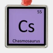 Cs - Chasmosaurus Dinosaur Chemistry Element Metalen Ornament (Voorkant)