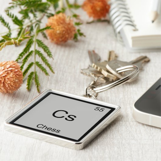 Cs - Chess Funny Chemistry Element Symbol T-Shirt Sleutelhanger (Zijkant)
