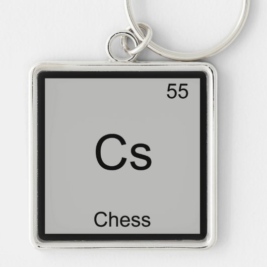 Cs - Chess Funny Chemistry Element Symbol T-Shirt Sleutelhanger (Voorkant)