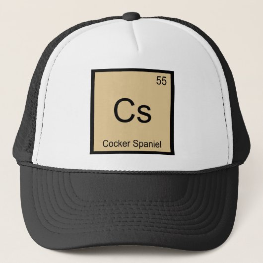 Cs - Cocker Spaniel Chemie Element Symbool T-shirt Trucker Pet (Voorkant)