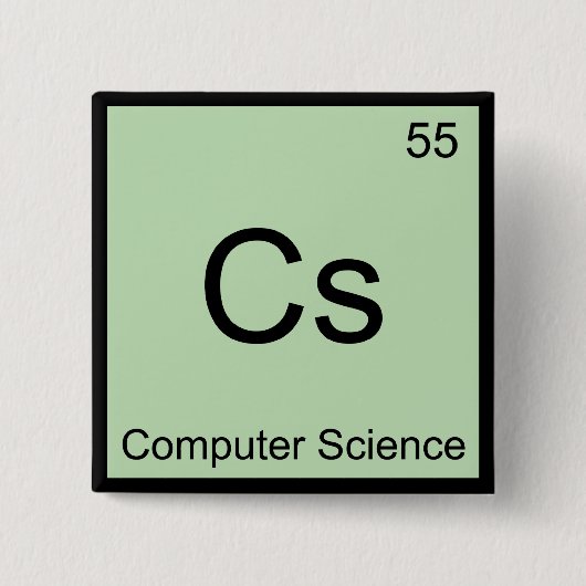 Cs - Computerwetenschappen Chemie Elementsymbool T Vierkante Button 5,1 Cm (Voorkant)