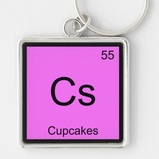 Cs - Cupcakes Chemistry Element Symbol Dessert T-s Sleutelhanger (Voorkant)