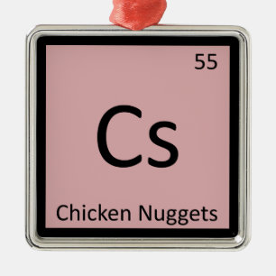 Cs - Kipnuggets Voorgerecht Chemie Symbool Metalen Ornament