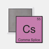 Cs - Komma-splitsing Chemie Element Symbool Grappi Magneet (Voorkant / Achterkant)