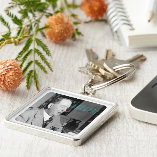 CS Lewis & "Other Worlds" Quote Sleutelhanger (Zijkant)