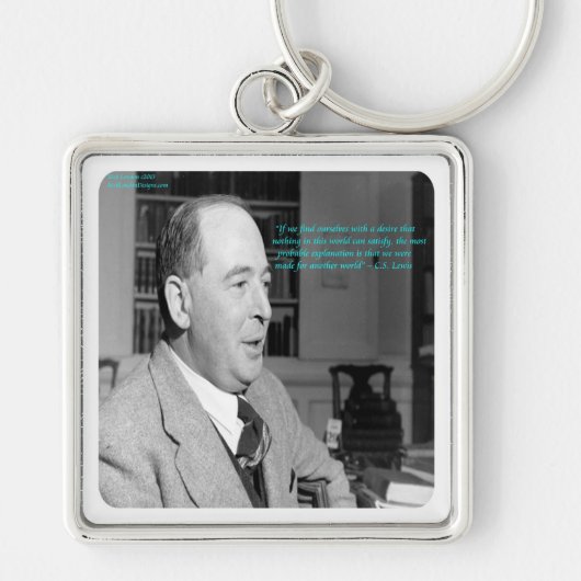 CS Lewis & "Other Worlds" Quote Sleutelhanger (Voorkant)