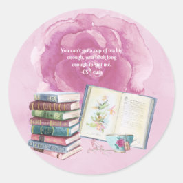 CS Lewis Tea & Book Quote Classic Ronde Sticker