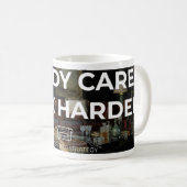 CS niemand maakt zich druk werk harder inspirerend Koffiemok (Voorkant rechts)