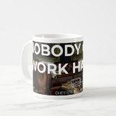 CS niemand maakt zich druk werk harder inspirerend Koffiemok (Voorkant links)