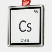 Cs - Schaakspel Chemie Periodieke Tabel Symbool Metalen Ornament (Links)