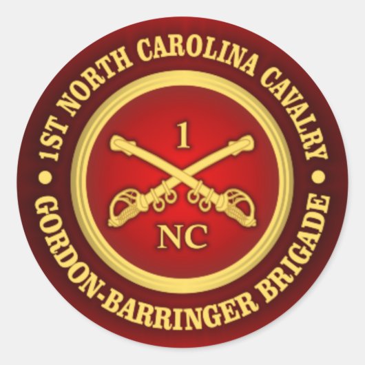 CSC -1st North Carolina Cavalry Ronde Sticker (Voorkant)