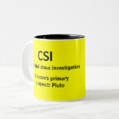 CSI - een GEEK TV-mok Tweekleurige Koffiemok (Voorkant links)