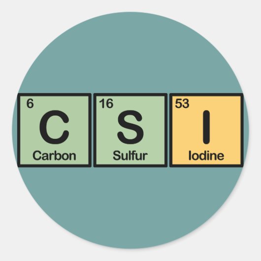 CSI gemaakt van elementen Ronde Sticker (Voorkant)