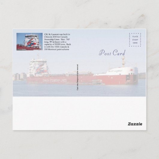 CSL St. Laurent-postkaart Briefkaart (Achterkant)