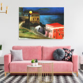 Csontvariatie - Volledige maan in Taormina (detail Canvas Afdruk (Insitu (Woonkamer))