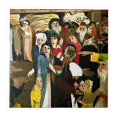 Csontvary - Bij de Klaagmuur in Jeruzalem Tegeltje (Voorkant)