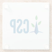 CSP eenvoudige logo Glazen Onderzetter (Achterkant)