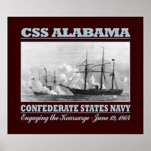 CSS Alabama -Kearsarge (B) Poster (Voorkant)