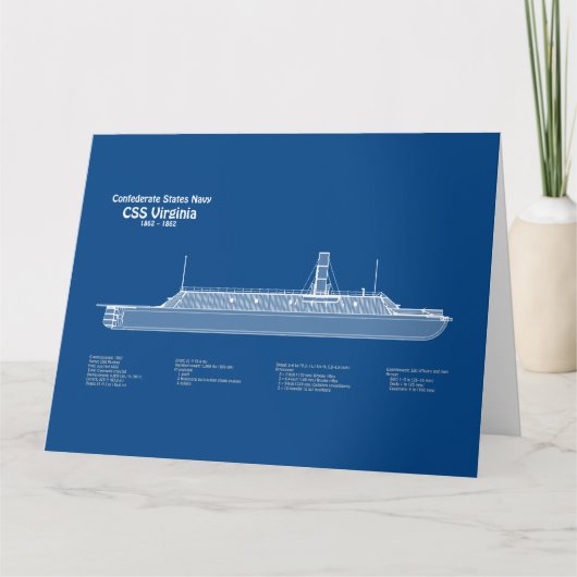 CSS Virginia - Scheepsblauwdruk Plannen ABD Bedankkaart (Voorkant)
