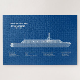 CSS Virginia - Scheepsblauwdruk Plannen ABD Legpuzzel
