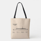 CSS Virginia - Scheepsblauwdruk Plannen SD Tote Bag (Achterkant)