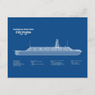 CSS Virginia - Scheepsblauwdrukplannen ABD Briefkaart