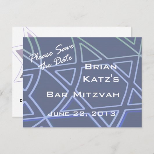 CStar of David Briefkaart (Voorkant / Achterkant)