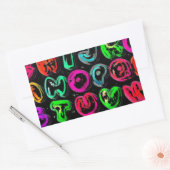 CSVL COLORFUL GRAFFITI ALPHABET LETTERS RECHTHOEKIGE STICKER (Envelop)