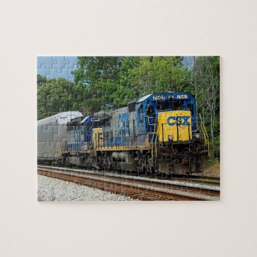 Csx Blue Diesel Locomotive Engine Traject Railroad Legpuzzel (Horizontaal)