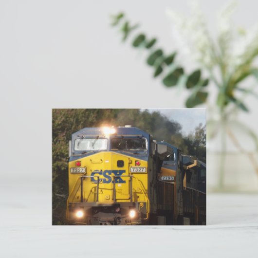 CSX Blue Train Engine Briefkaart (Staand voorkant)