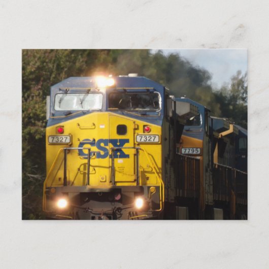 CSX Blue Train Engine Briefkaart (Voorkant)