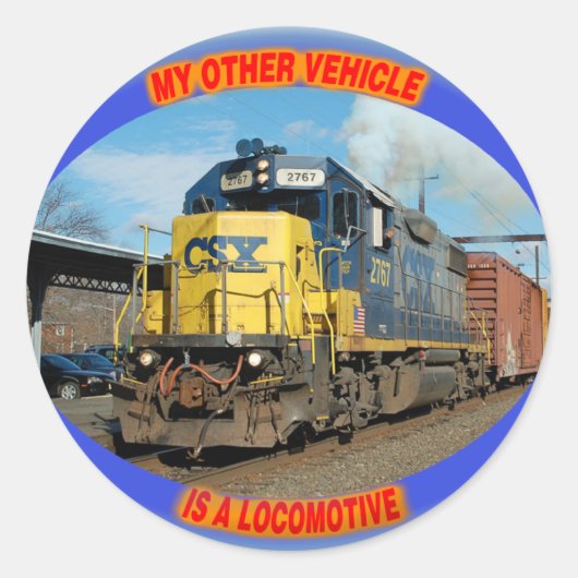 CSX-locomotief Ronde Sticker (Voorkant)