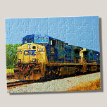 CSX Yellow Blue Diesel Locomotive Railroad Train Legpuzzel<br><div class="desc">CSX Loco Puzzle - zie mijn winkel voor fantastische treincadeaus</div>