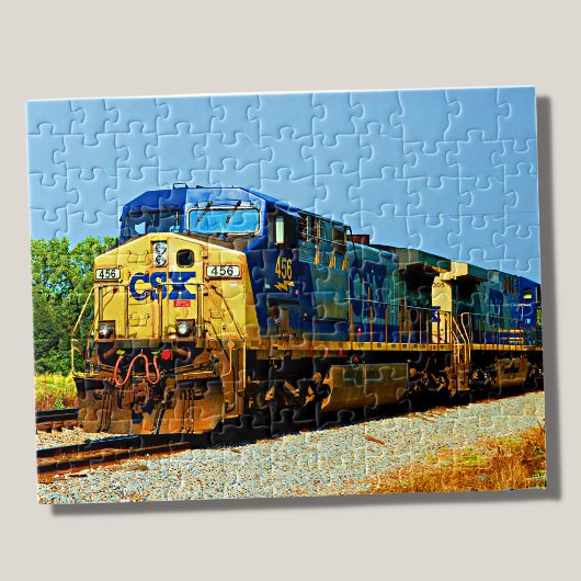 CSX Yellow Blue Diesel Locomotive Railroad Train Legpuzzel