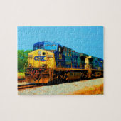 CSX Yellow Blue Diesel Locomotive Railroad Train Legpuzzel (Horizontaal)