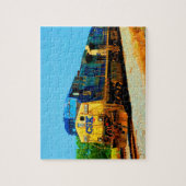 CSX Yellow Blue Diesel Locomotive Railroad Train Legpuzzel (Verticaal)