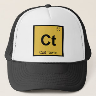 Ct - Coit Tower San Francisco Chemisch symbool Trucker Pet