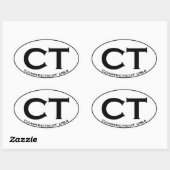 CT - Connecticut USA Ovaal Logo Ovale Sticker (Vel)