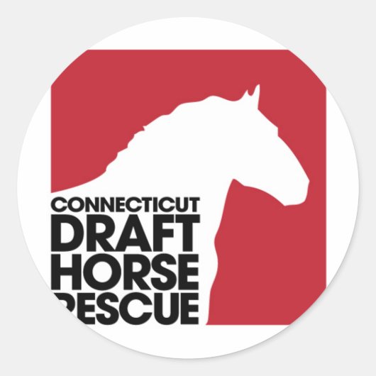 CT Draft Horse Rescue Ronde Sticker (Voorkant)