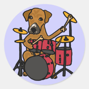 CT- Puppy Dog Spelen De Drums Sticker