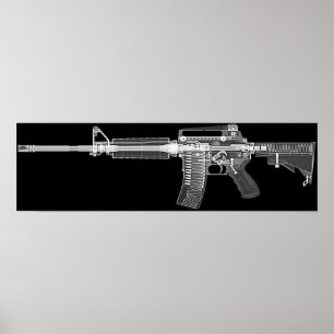 CT/röntgenposter van echt AR-15 geweer! Zeer gedet Poster